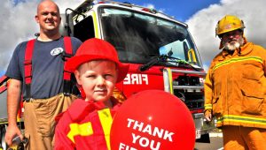 Our Lady of the Southern Cross students thank fireys