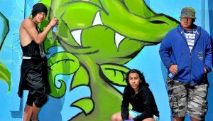 Jolly green monster appears as teens put talent on show