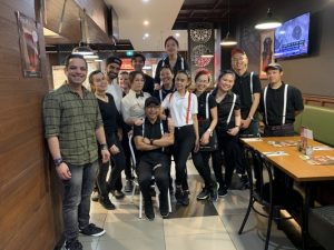 Pizza with a smile – and a table