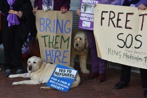 Protesting proposed cuts to asylum seeker support