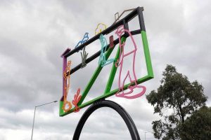 Cricket sculpture bowls up controversy