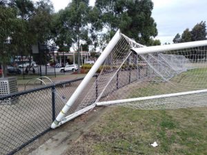 Vandals hit the post