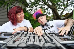 DJs spin the tunes for retro night