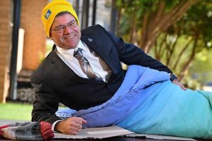 Sleeping rough to help